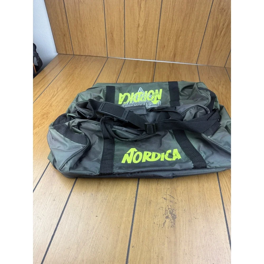 Vintage Team Nordica Duffel Bag Green Black Sports Gym Travel‎ Weekender Bag